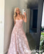 Sexy Tulle And Lace Sleeveless Lace Up Back A-Line Long Prom Dresses, PD3856