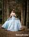 Elegant Tulle And Lace Spaghetti Straps V-Neck A-Line Long Prom Dresses With Applique, PD3857