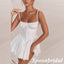 Sexy White Lace Spaghetti Straps Sleeveless A-Line Short Prom Dresses/Homecoming Dresses, PD3521