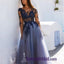 Custom Formal Sexy Colorful Lace Long Sleeve Open Back  Long Evening Prom Dresses, PD0660