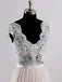 Cap Sleeves V Neck See Through A-line Cheap Wedding Dresses Online, WD342 - SposaBridal