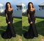 Black Lace Mermaid Popular Prom Dress, Sexy Fashion Dress, Long Sleeves Scoop Prom Dress, PD0435 - SposaBridal