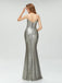 Charming Sexy Spaghetti Straps Cheap Silver Red Sequins Mermaid Long Prom Dresses, PD0978