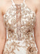 Halter Backless Gold Applique Sparkly Tight Homecoming Dresses 2021, CM436