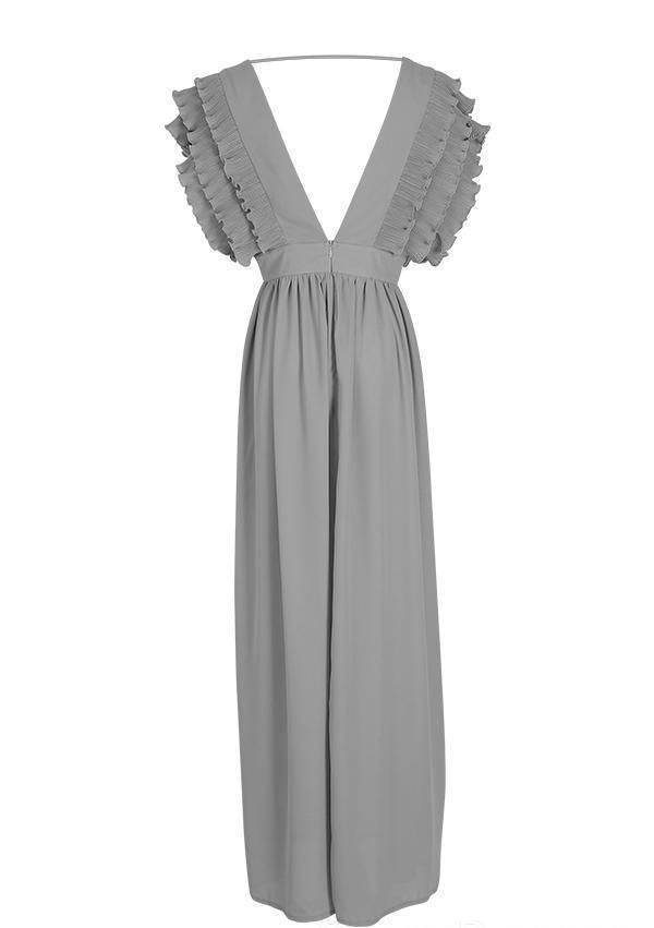 Boho Colorful Chiffon V-neck A-line Cheap Bridesmaid Dress, Long Prom Dress, PD1100