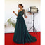 A-Line Green Sequin Tulle One Shoulder Modest Sparkly Long Prom Dresses PD1967