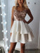 A-line Ruffle Hot Spaghetti Strap Lace Short Homecoming Dresses, BD0427