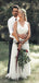 A-line Lace Chic Elegant Rustic Beach Long Wedding Dresses WD0543