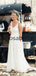 A-line Lace Chic Elegant Rustic Beach Long Wedding Dresses WD0543
