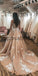 A-line Lace Off the Shoulder Champagne Vintage Wedding Dresses WD0480