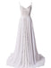 Charming Boho Spaghetti Strap A-line Lace Long Beach Wedding Dresses, WD0596