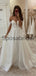 A-line Lace Vintage Sparkly Off the shoulder Wedding Dresses, Modest Prom Dresses WD0371