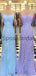 A-line Mermaid Purple Lace Straps Modest Prom Dresses PD2137