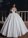 Luxury A-line Off the Shoulder Beads Vintage Long Wedding Dresses, WD0613