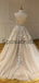 A-line Straps Champagne Lace Long Formal Modest Prom Dresses PD2265