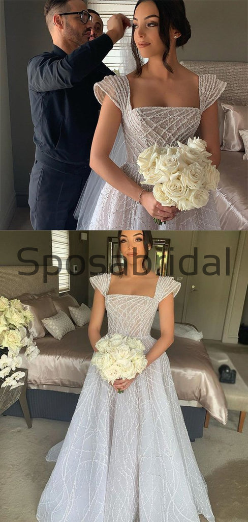 A-line Unique Dream Simple Vintage Wedding Dresses, Ball Gown WD0484