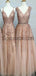 A-line V-Neck Lace Hot Sale Mismatched Formal Prom Dresses PD2002