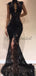 Black Lace Mermaid Unique Design Elegant Popular Fashion Long Prom Dresses PD1431