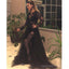Black Long  Sleeves Lace Tulle Modest Hot Sexy Elegant Long Prom Dresses online, PD1219