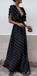 Boho Black Blue Red Sexy V Neck A-line  Unique Design Wave Point Evening Maxi Prom Dresses,PD1099