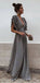 Boho Colorful Chiffon V-neck A-line Cheap Bridesmaid Dress, Long Prom Dress, PD1100