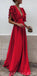 Boho Colorful Chiffon V-neck A-line Cheap Bridesmaid Dress, Long Prom Dress, PD1100