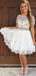 Cap Sleeves Rhinestone Two Pieces Short Homecoming Dresses 2018, CM503