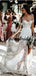 Chamring Unique Full Lace Beach Wedding Dresses, Romantic Elegant Wedding Gown, WD0352