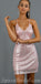 Charming Sparkly Spaghetti Straps Pink Simple Homecomg Dresses, Sexy Prom Dress, BD0409