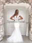 Charming Mermaid Elegant Unqiue Beach Wedding Dresses WD0434