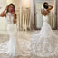 Charming Mermaid High Neck Lace Vintage Modest Wedding Dresses WD0422