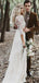 Boho Long Sleeve Luxury Lace Long Beach Wedding Dresses, WD0615