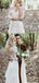 Boho Long Sleeve Luxury Lace Long Beach Wedding Dresses, WD0615