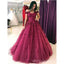 Elegant Ball Gown,Quinceanera Tulle  Elegant Appliques Off the Shoulder Prom Dresses, PD1087