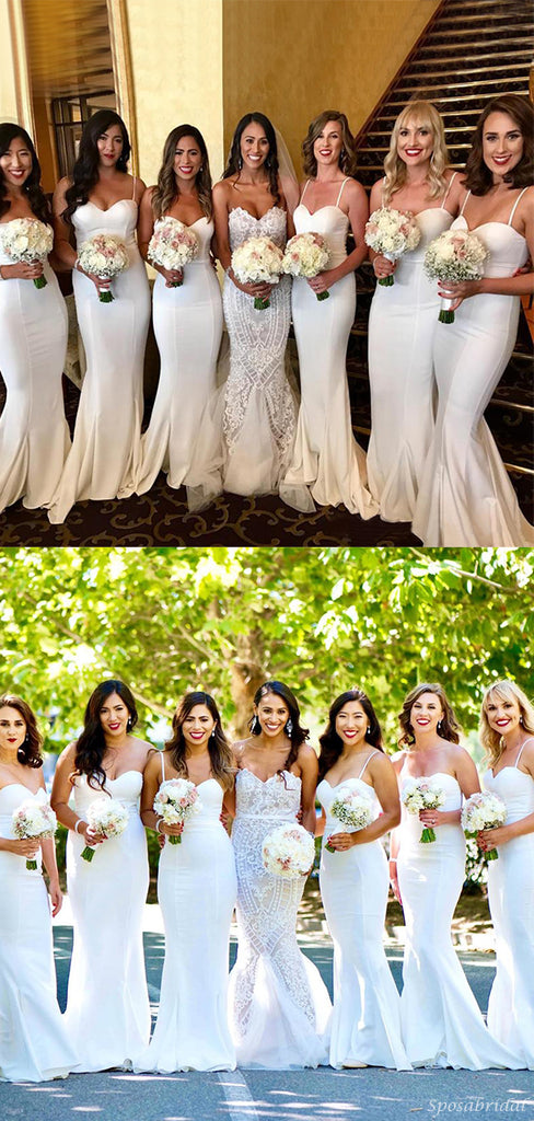 Elegant Formal Straps Sweetheart  Most Popular Mermaid Long Bridesmaid Dresses, simple prom dress, PD0468