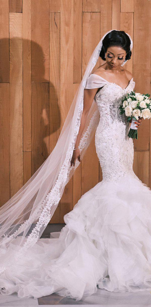 Charming Cap Sleeves Sweetheart Mermaid Vintage Long Wedding Dresses, WD0616
