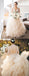 Gorgeous Lace V-neck Ruffles Tulle Ball Gown Wedding Dresses WD0362