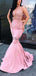 Mermaid Newest Mermaid Pink Sleeveless Modest Elegant Prom Dresses PD2046