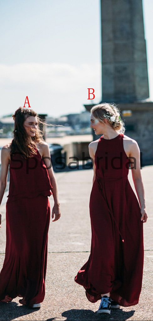 Mismatched Burgundy Summer Beach Hot Bridesmaid Dresses WG816