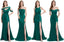 Mismatched Mermaid Emerald Green Sexy Elegant Mermaid Long Bridesmaid Dresses, WG641