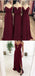 Mismatched  Burgundy Modest Cheap Unique Bridesmaid Dresses, Popular Party Prom Dresses , PD0896