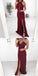 Mismatched  Burgundy Modest Cheap Unique Bridesmaid Dresses, Popular Party Prom Dresses , PD0896