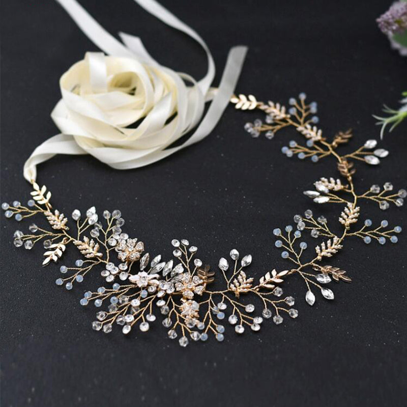 Bridal Belt Luxury Protein Rhinestones Handmade Beaded Flower Girdle, Headwear  Wedding Dress Accessories, ORN05