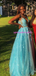 Popular Spaghetti Strap Tulle Embroidery A-line Bridesmaid Dress, PD3008