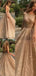 Sequin Sparkly Shining A-line Sleeveless Pincess Modest Long Prom Dresses PD1596