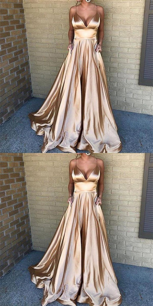 Spaghetti Straps Simple Cheap Prom Dress, fashion A-line prom gown , PD00900