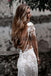 Sexy Unique Open Back Beaded Mermaid Lace Beach Vintage Wedding Dresses, WD0529