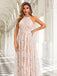 Sexy Halter Sleeveless Lace-up Back A-line Lace Long Wedding Dress, WD3090