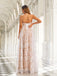 Sexy Halter Sleeveless Lace-up Back A-line Lace Long Wedding Dress, WD3090