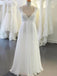 Cap Sleeve V Neck Casual Simple Beach Wedding Dresses, WD326 - SposaBridal